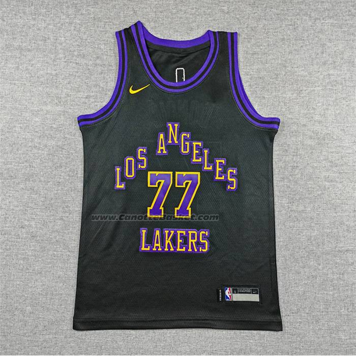 Maglia Bambino Los Angeles Lakers Luka Doncic No 77 Citta 2025-26 Nero